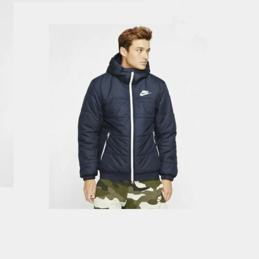 N Withou T Nike Synthetic Fill Full Zip Hooded Jacket Navy Blue BV4683-452 Sz XS